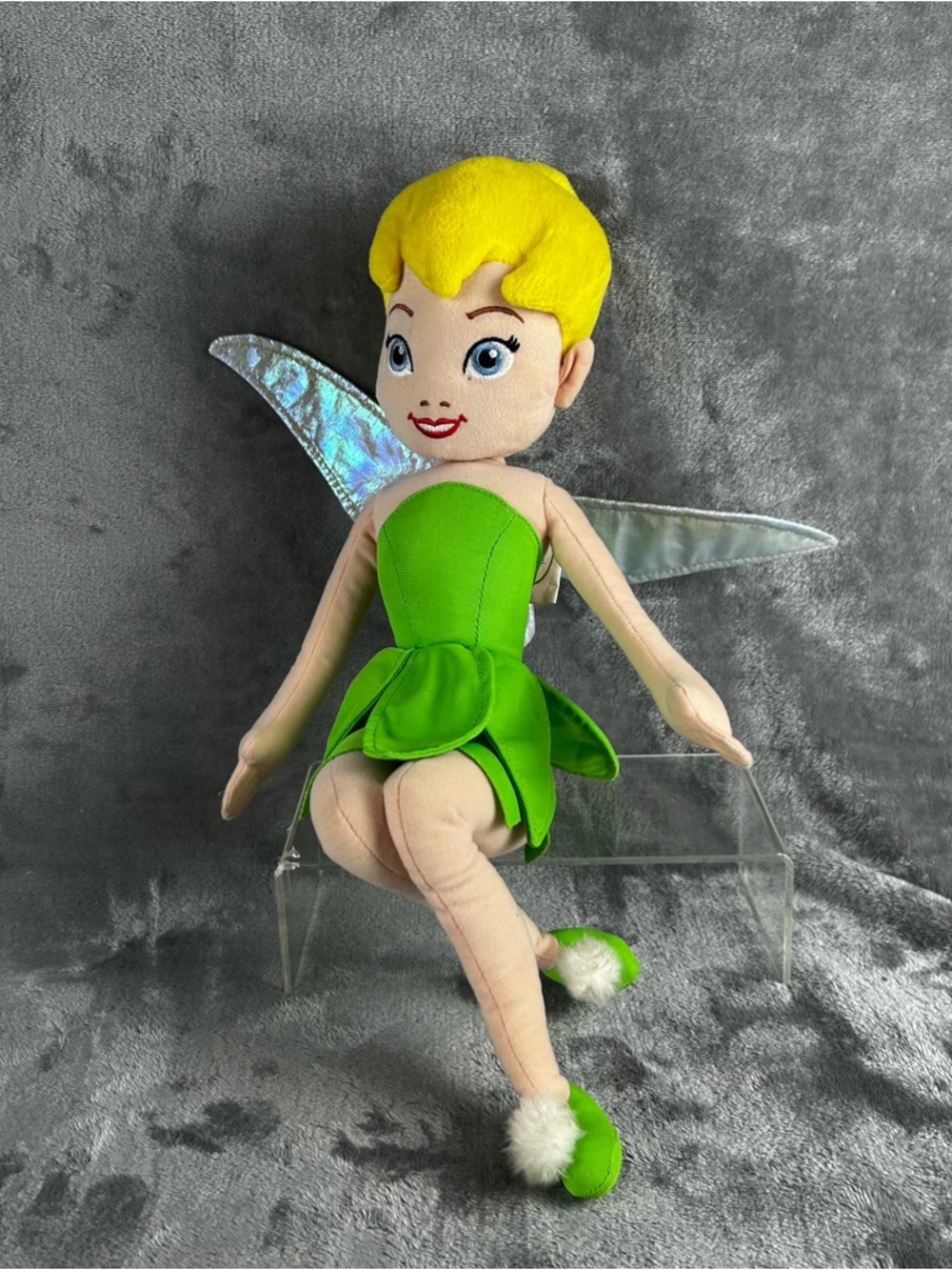Disney Fairies Collectible‎ Tinker Bell Sitting Seated Plush Doll 17 Inches